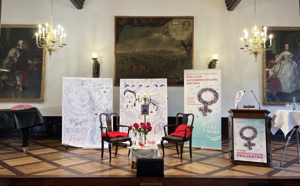 Bild vom Empfang bei der Stadt Freiburg beim Internationalen Frauentag.